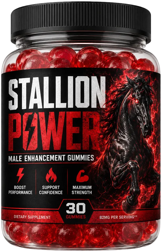 A single Stallion Power bottle, 30 male enhancement gummies, one gummy daily